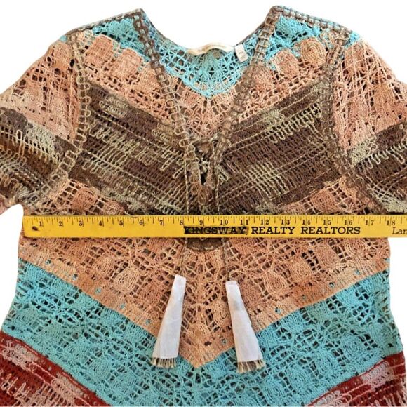 Soft Surroundings Crochet Tunic Womens PXS Woven Chevron Boho Scandi Girl NEW - Picture 13 of 14